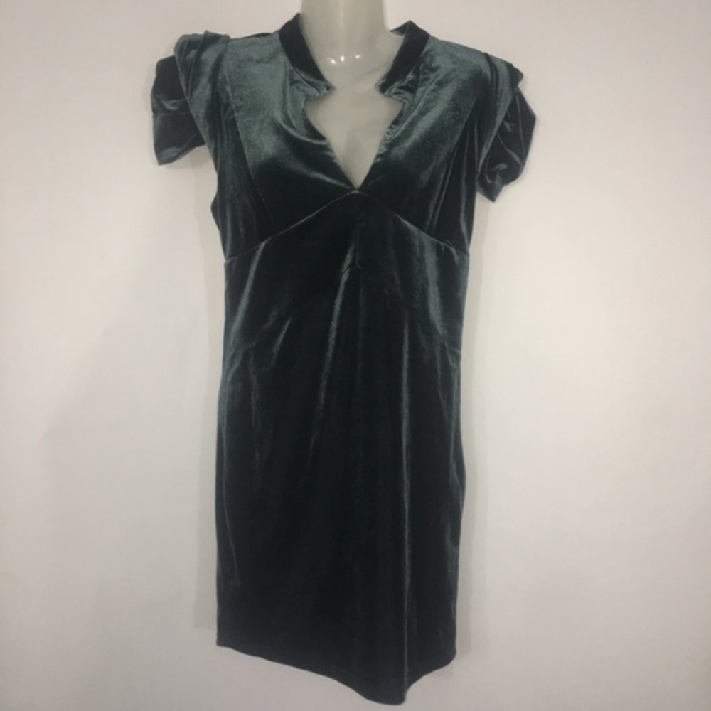 Theme NWT Velvet Shimmer Mini Dress Size M Dark Romance Puff Sleeve Party